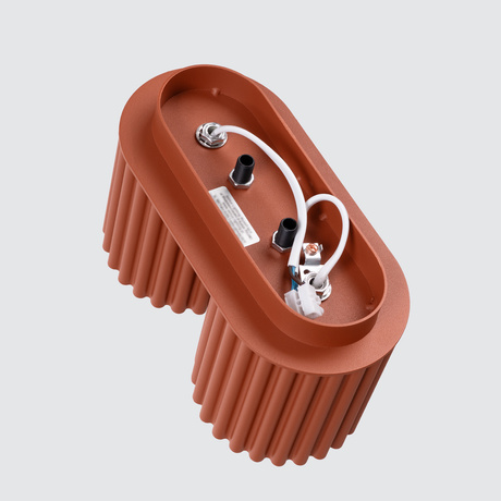 Plafon AURA 2 ochra czerwona GU10 + 2X Żarówka LED GU-10 4000K Zimna 7W 530lm