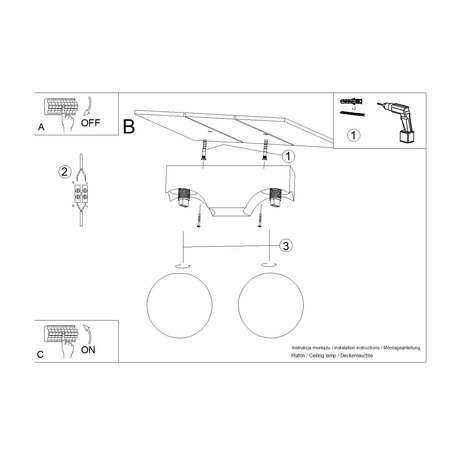 Plafon BULBO 2 naturalne drewno + 2x Żarówka LED G9 3000K Ciepła 4,5W 450lm