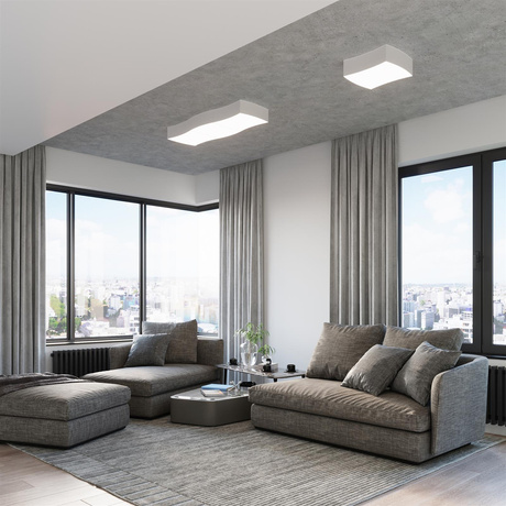 Plafon SQUARE 1 biały + 2x Żarówka LED E27 4000K Zimna 7,5W 650lm