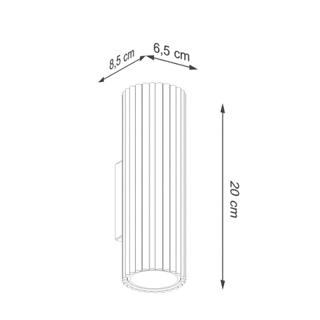 Kinkiet KARBON 20 biały + 2x Żarówka LED GU-10 4000K Zimna 7W 530lm
