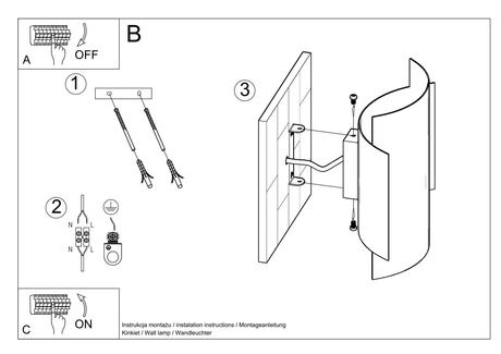 Kinkiet IMPACT czarny + 1x Żarówka LED G9 4000K Zimna 4,5W 530lm