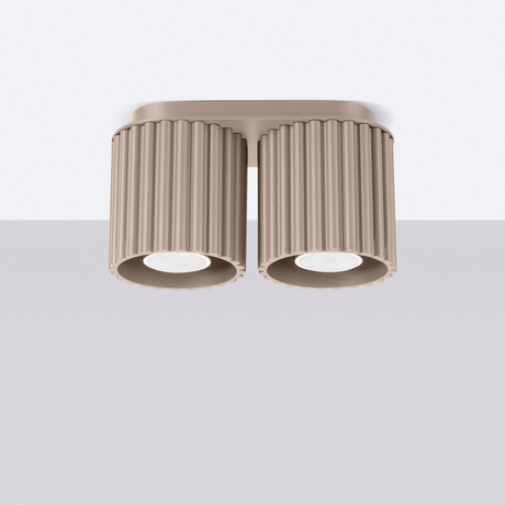 Plafon AURA 2 taupe GU10 + 2X Żarówka LED GU-10 4000K Zimna 7W 530lm