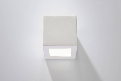 Kinkiet ceramiczny LEO biała + 1x Żarówka LED E27 4000K Zimna 7,5W 650lm