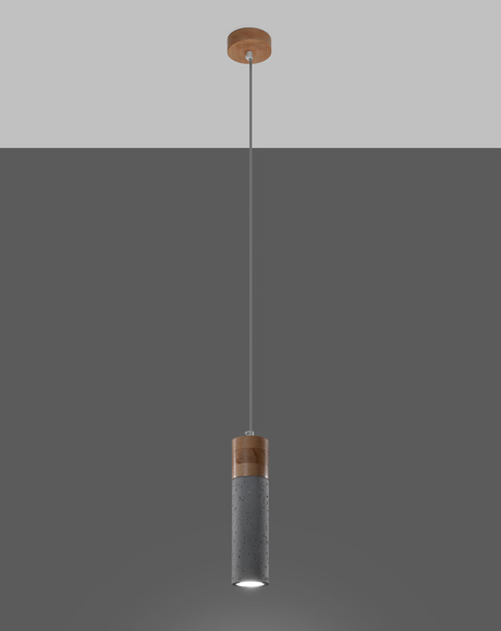 Lampa wisząca ZANE 1 szara + 1x Żarówka LED GU-10 4000K Zimna 7W 630lm