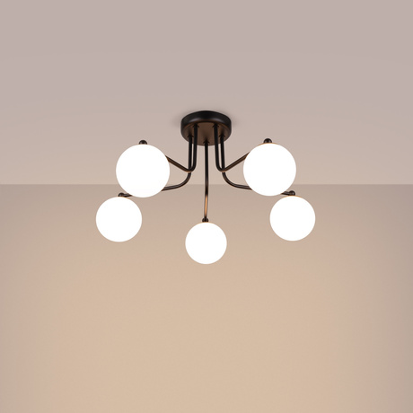 Żyrandol ASTRAL 5 czarny + 5x Żarówka LED G9 4000K Zimna 4,5W 460lm