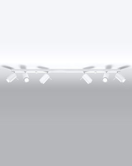 Plafon RING 6L biały + 6x Żarówka LED GU-10 3000K Ciepła 7W 620lm