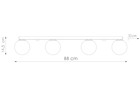 Plafon YOLI 4 czarny + 4x Żarówka LED G9 3000K Ciepła 4,5W 450lm