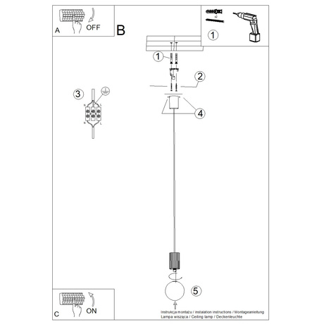 Lampa wisząca HALO 1 ochra czerwona + 1x Żarówka LED G9 3000K Ciepła 4,5W 450lm