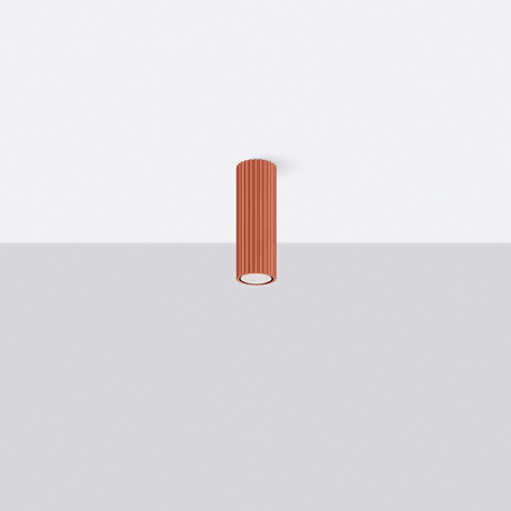 Plafon KARBON 20 ochra czerwona + 1x Żarówka LED GU-10 4000K Zimna 7W 530lm