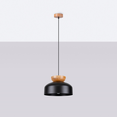 Lampa wisząca MARION czarna + 1x Żarówka LED E27 4000K Zimna 7,5W 690lm