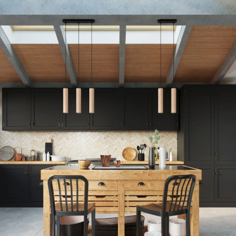 Lampa Wisząca LINO 1 naturalne drewno