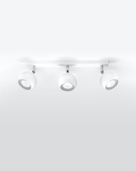 Plafon OCULARE 3 biały + 3x Żarówka LED GU-10 4000K Zimna 7W 630lm