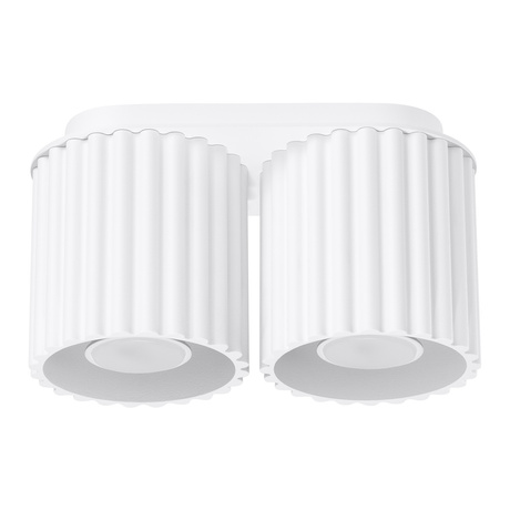 Plafon AURA 2 biały GU10 + 2X Żarówka LED GU-10 4000K Zimna 7W 530lm