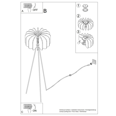 Lampa podłogowa MULA 45 żółta