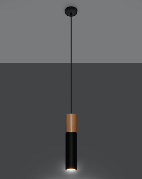 Lampa Wisząca PABLO 1 czarna + 1x Żarówka LED GU-10 4000K Zimna 7W 630lm