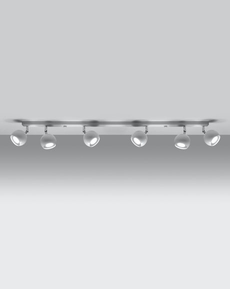 Plafon OCULARE 6L biały + 6x Żarówka LED GU-10 3000K Ciepła 7W 620lm