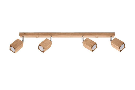 Plafon KEKE 4 dąb + 4x Żarówka LED GU-10 4000K Zimna 7W 630lm