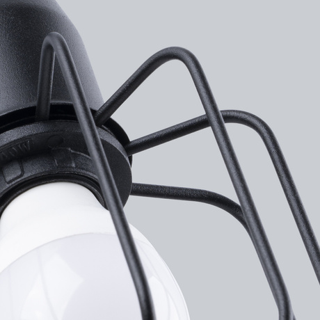 Kinkiet BELUCI 1S czarny + 1x Żarówka LED E14 3000K Ciepła 7,5W 620lm