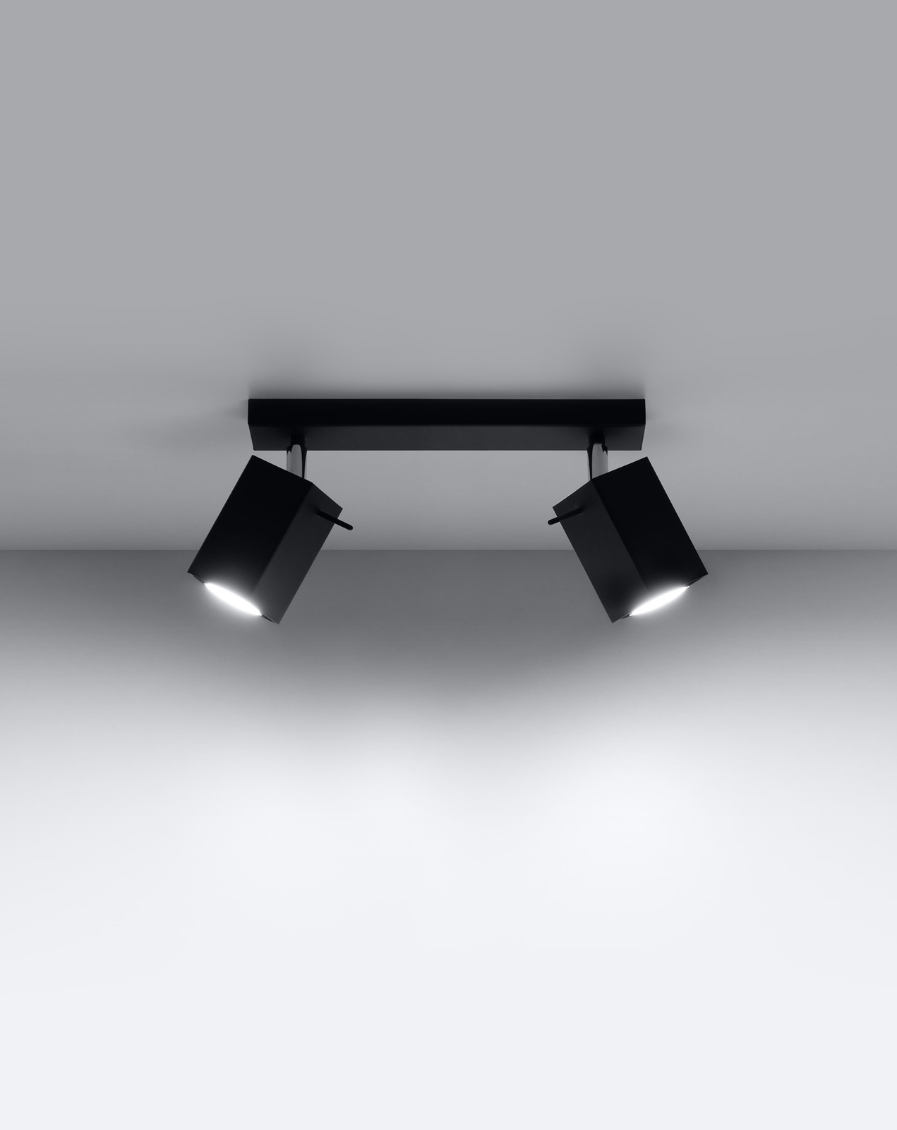 Plafon MERIDA 2 czarny + 2x Żarówka LED GU-10 4000K Zimna 7W 630lm