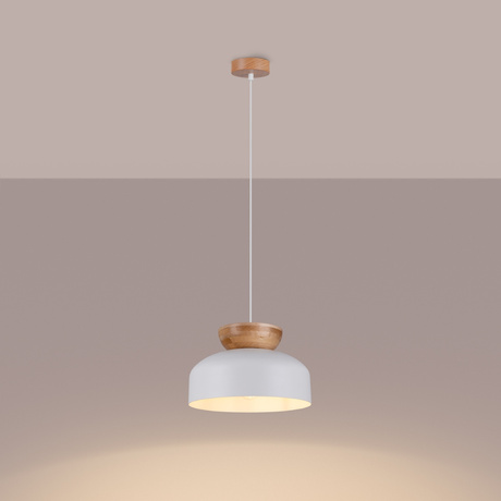 Lampa wisząca MARION biała + 1x Żarówka LED E27 4000K Zimna 7,5W 690lm