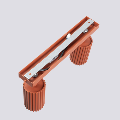 Plafon KARBON 2 ochra czerwona + 2x Żarówka LED GU-10 3000K Ciepła 7W 510lm