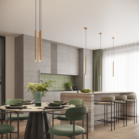 Lampa wisząca ARCHE 3P złota + 3x Żarówka LED G9 4000K Zimna 4,5W 460lm