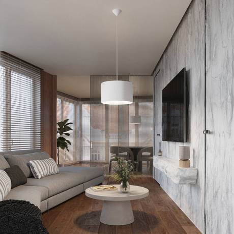 Lampa wisząca NOVA 40 biała + 1 Żarówka LED E27 4000K Zimna 7,5W 690lm