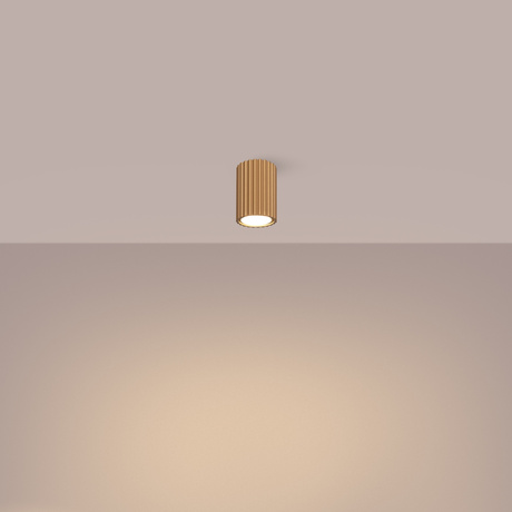 Plafon KARBON 10 złoty + 1x Żarówka LED GU-10 3000K Ciepła 7W 510lm