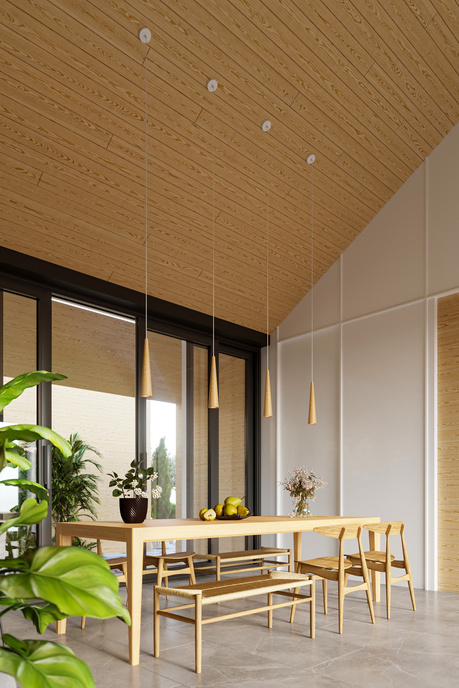 Lampa wisząca SULA 3P naturalne drewno + 3x Żarówka LED GU-10 3000K Ciepła 7W 620lm