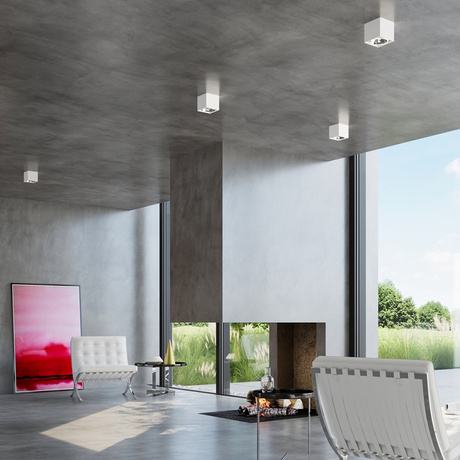 Plafon BLAKE Biały + 1x Żarówka LED GU10 AR111 3000K CIEPŁA 12W 800lm