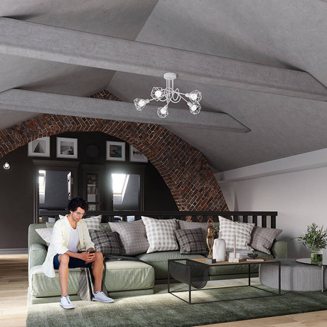 Kinkiet ARTEMIS 1 biały + 1x Żarówka LED E14 3000K Ciepła 7,5W 620lm