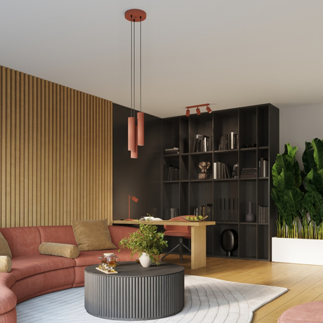 Kinkiet KARBON 10 ochra czerwona + 1x Żarówka LED GU-10 4000K Zimna 7W 530lm