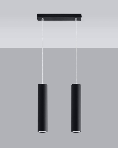 Lampa Wisząca LAGOS 2 czarny + 2x Żarówka LED GU-10 3000K Ciepła 7W 620lm