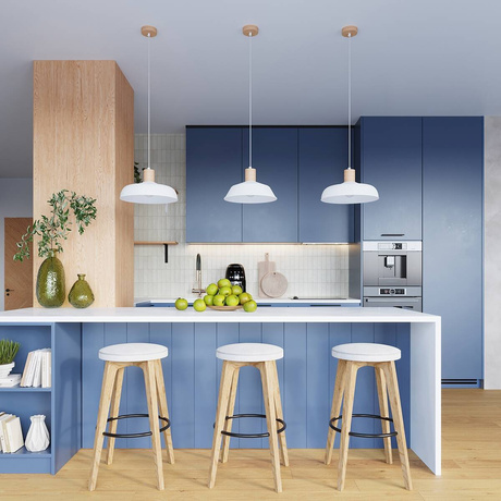 Lampa wisząca FANO biała + 1x Żarówka LED E27 4000K Zimna 7,5W 690lm