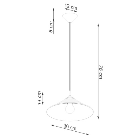 Lampa wisząca ZUMA biała + 1x Żarówka LED E27 4000K Zimna 7,5W 690lm