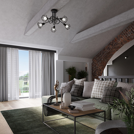 Kinkiet ARTEMIS 1S czarny + 1x Żarówka LED E14 3000K Ciepła 7,5W 620lm