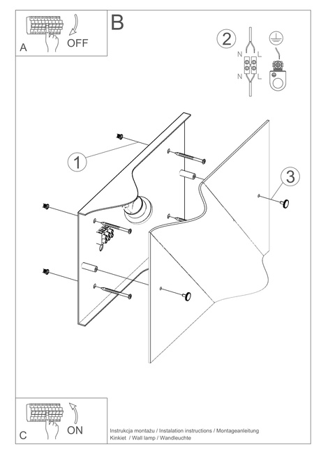 Kinkiet BUBBLE + 1x Żarówka LED E27 4000K Zimna 7,5W 650lm