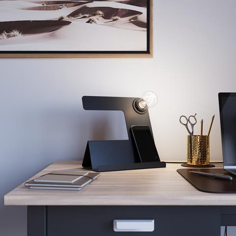 Lampa wisząca TULIP czarny + 1x Żarówka LED E27 4000K Zimna 7,5W 650lm