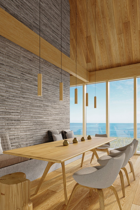 Lampa Wisząca LINO 2 naturalne drewno + 2x Żarówka LED GU-10 4000K Zimna 7W 630lm