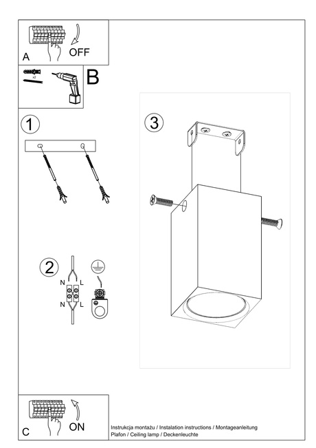 Plafon KEKE 10 dąb + 1x Żarówka LED GU-10 4000K Zimna 7W 630lm