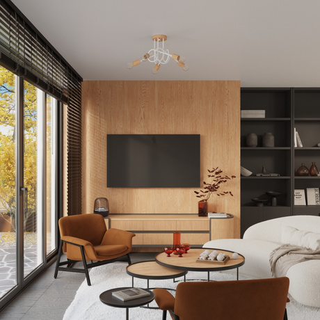 Kinkiet EMBER biały + 1x Żarówka LED E27 4000K Zimna 7,5W 690lm