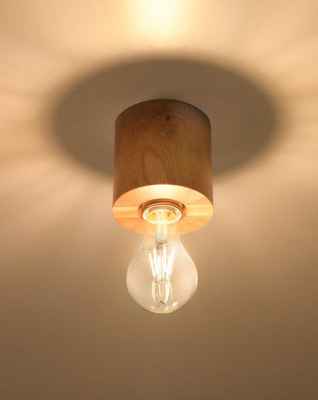 Plafon SALGADO naturalne drewno +1x Żarówka LED E27 4000K Zimna 7,5W 650lm