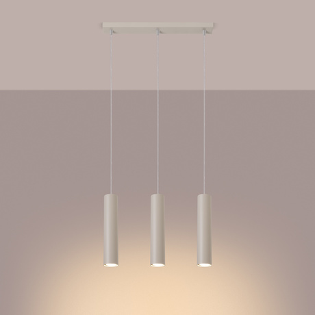 Lampa wisząca LAGOS 3L beżowa + 3x Żarówka LED GU-10 3000K Ciepła 7W 510lm