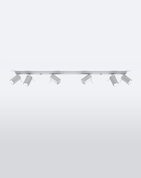 Plafon RING 6L szary + 6x Żarówka LED GU-10 4000K Zimna 7W 630lm