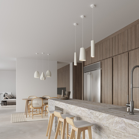 Lampa wisząca ceramiczna BUKANO biała+1x Żarówka LED E27 3000K Ciepła 7,5W 620lm