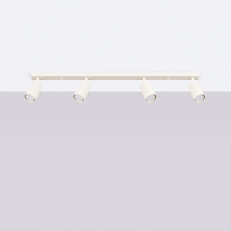 Plafon RING 4L beżowy +4x Żarówka LED GU-10 4000K Zimna 7W 530lm