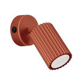 Kinkiet KARBON ochra czerwona z włącznikiem + 1x Żarówka LED GU-10 3000K Ciepła 7W 510lm