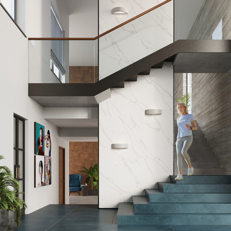 Kinkiet ceramiczny ATENA szary + 1x Żarówka LED E27 4000K Zimna 7,5W 650lm