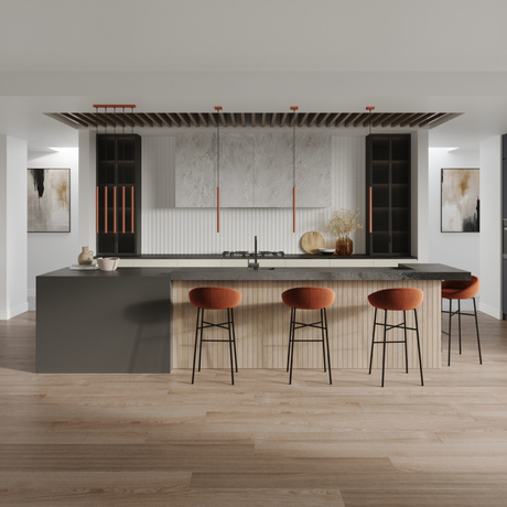 Lampa wisząca PASTELO 5P ochra czerwona + 5x Żarówka LED G9 3000K Ciepła 4,5W 450lm