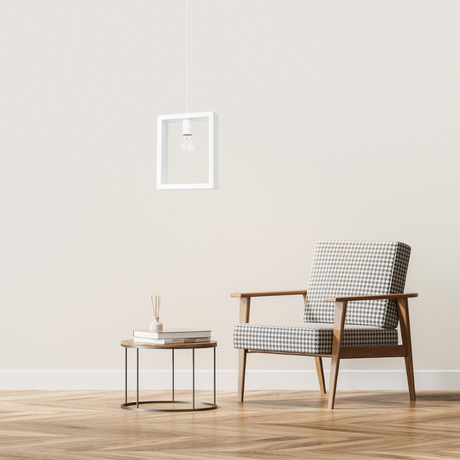 Lampa wisząca ARIES biała + 1x Żarówka LED E27 3000K 7W 760lm